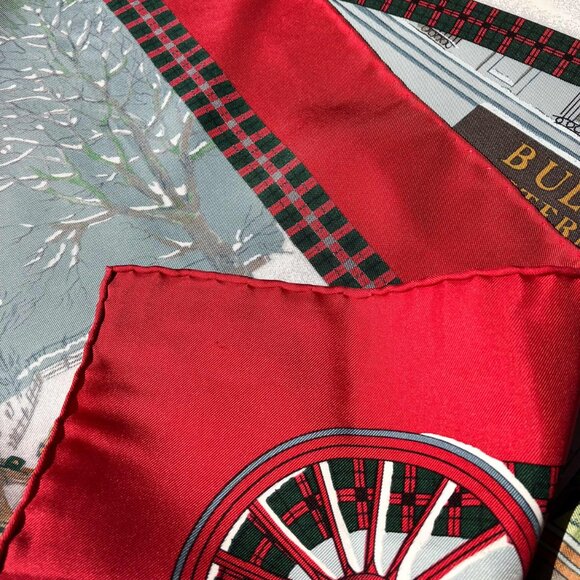 Hermes L‘Hiver en Poste Red Winter Silk Scarf Philippe Ledoux Carré 90 35" - Picture 8 of 9